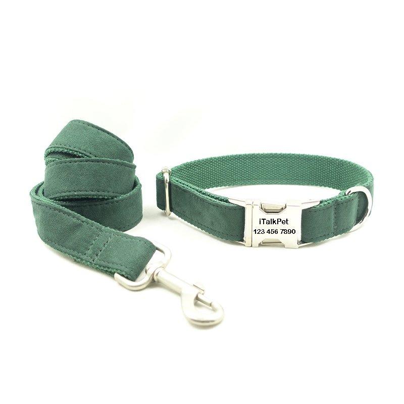 Solid Thickened Soft Personalized Dog Collar Set - iTalkPet