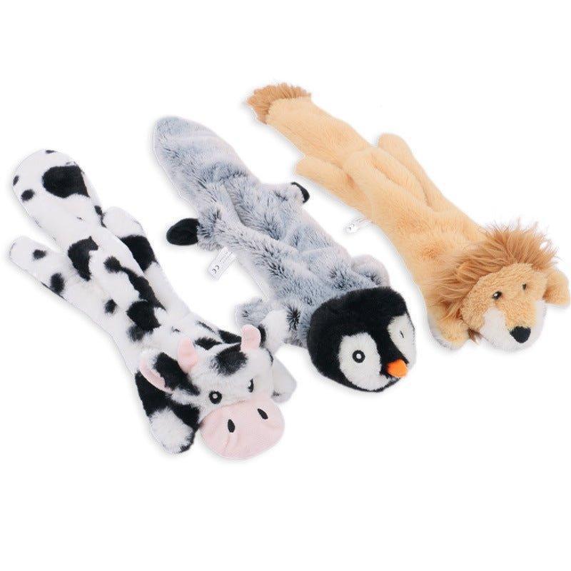 3 Pieces Squeak Cute Animal No Stuffing Plush Dog Chew Toys - iTalkPet