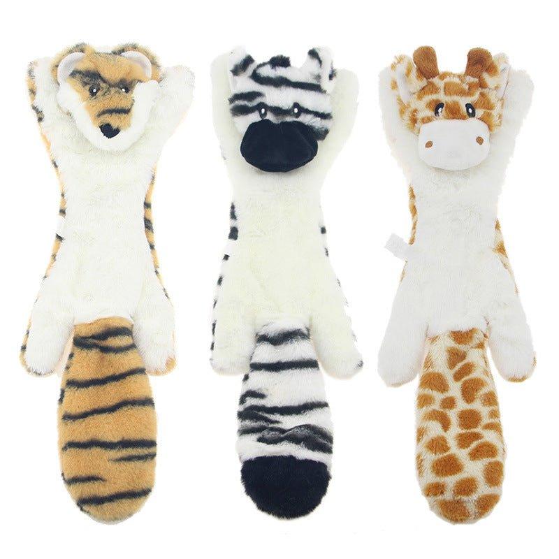 3 Pieces Squeak Cute Animal No Stuffing Plush Dog Chew Toys - iTalkPet