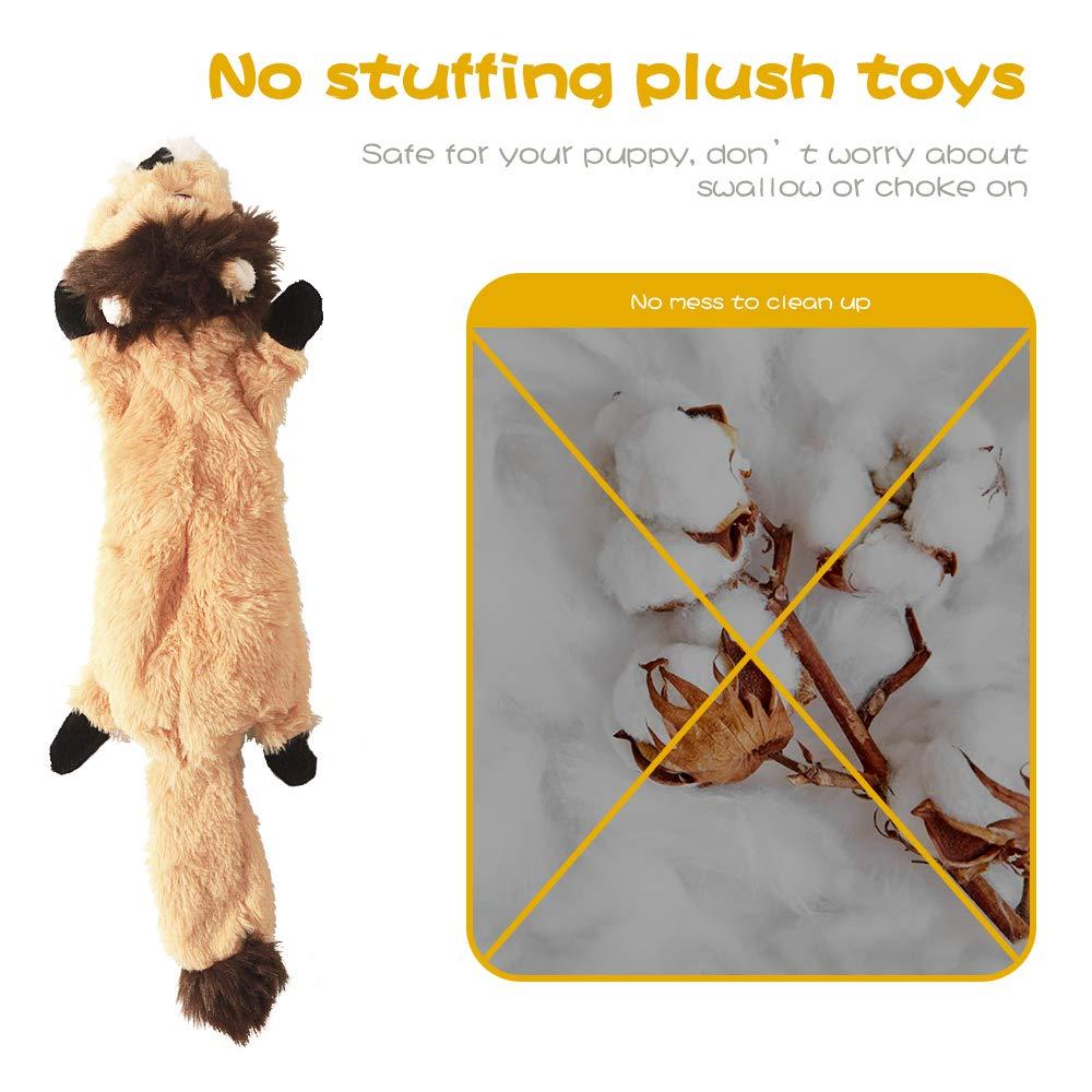 3 Pieces Squeak Cute Animal No Stuffing Plush Dog Chew Toys - iTalkPet