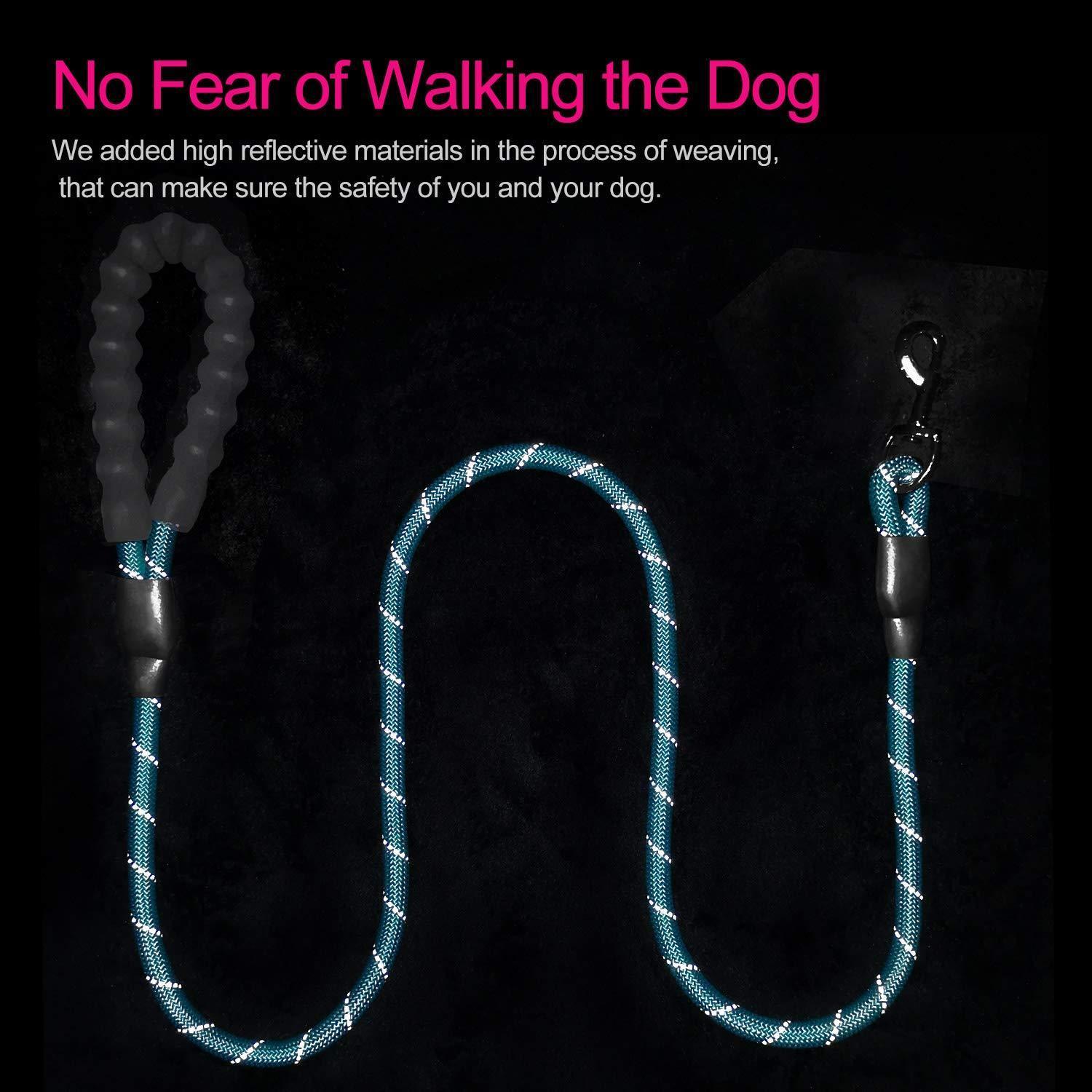 10FT Strong Dog Leash with Comfortable Padded Handle and Highly Reflective Threads - iTalkPet