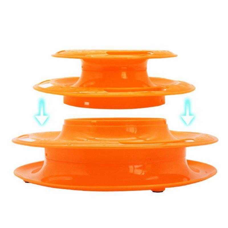 Tower of Tracks Interactive Cat Toy Roller 3-Level Turntable Cat Toys with Balls - iTalkPet