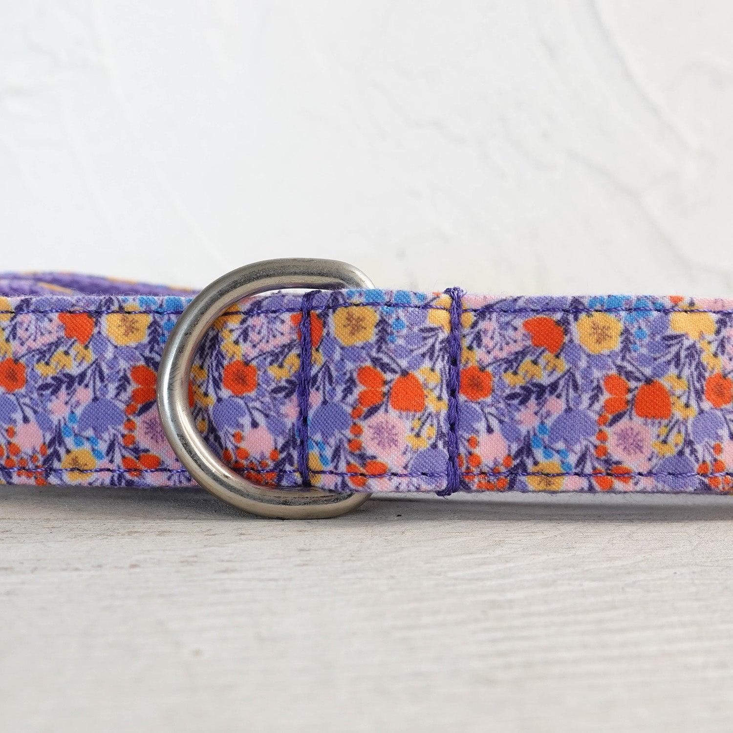 Tulips Purple Personalized Dog Collar Set - iTalkPet