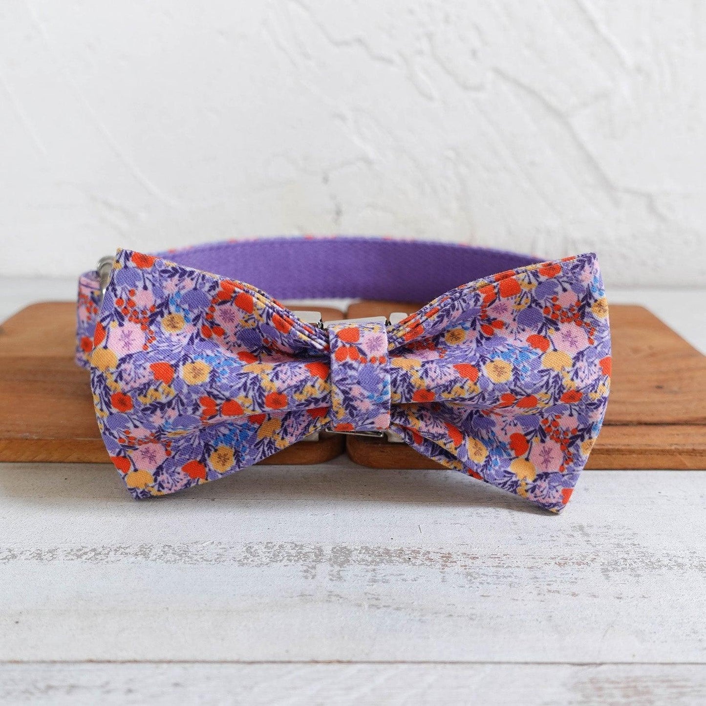 Tulips Purple Personalized Dog Collar Set - iTalkPet