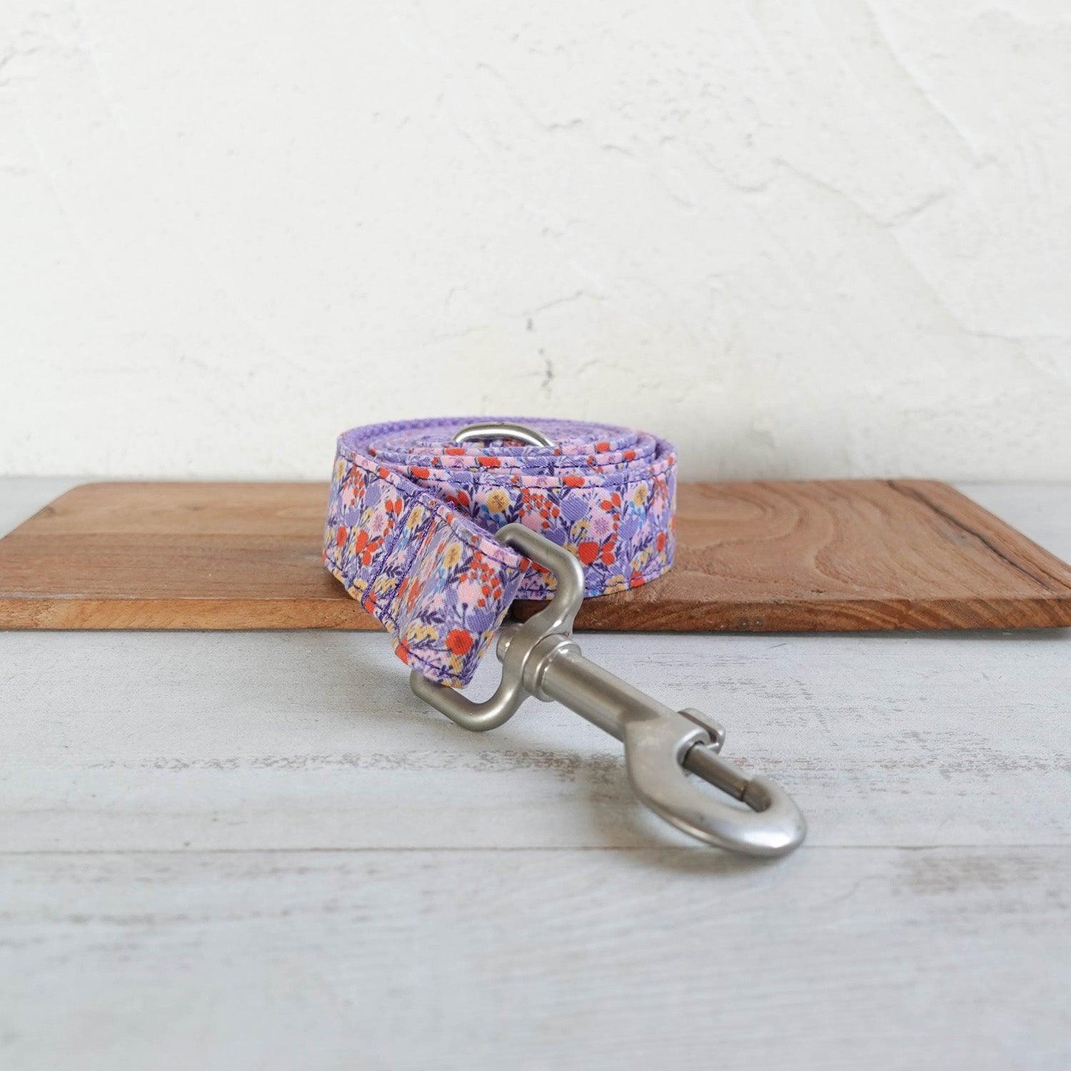 Tulips Purple Personalized Dog Collar Set - iTalkPet