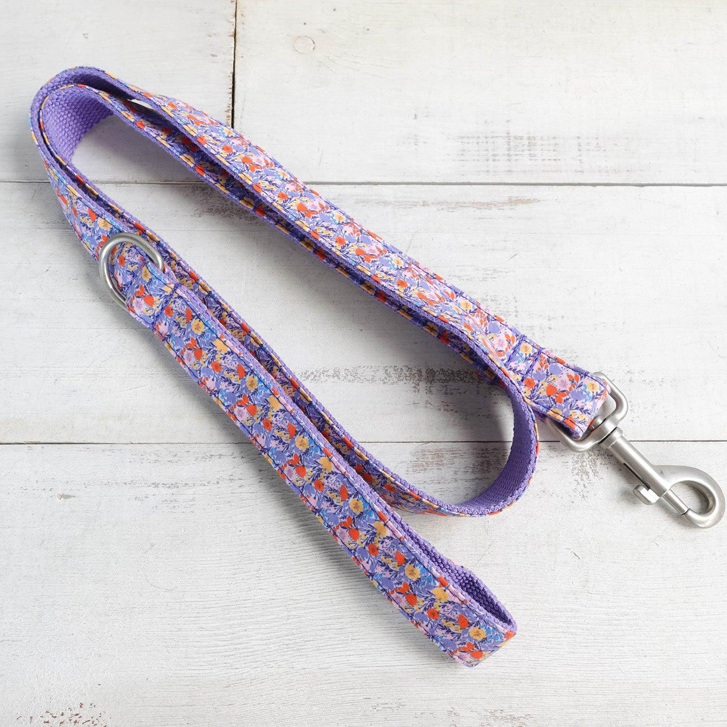 Tulips Purple Personalized Dog Collar Set - iTalkPet