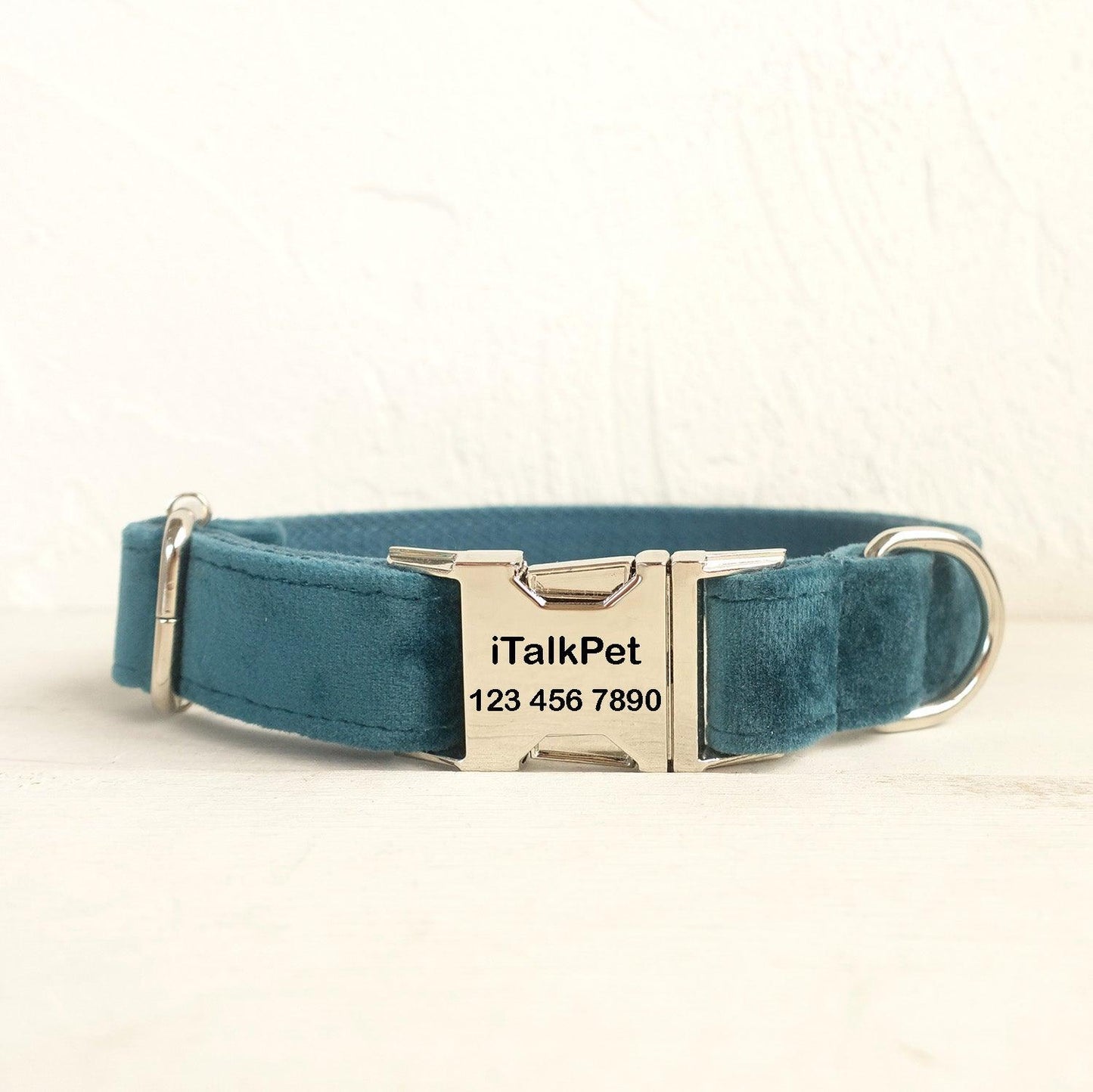 Turquose Personalized Dog Collar Set - iTalkPet