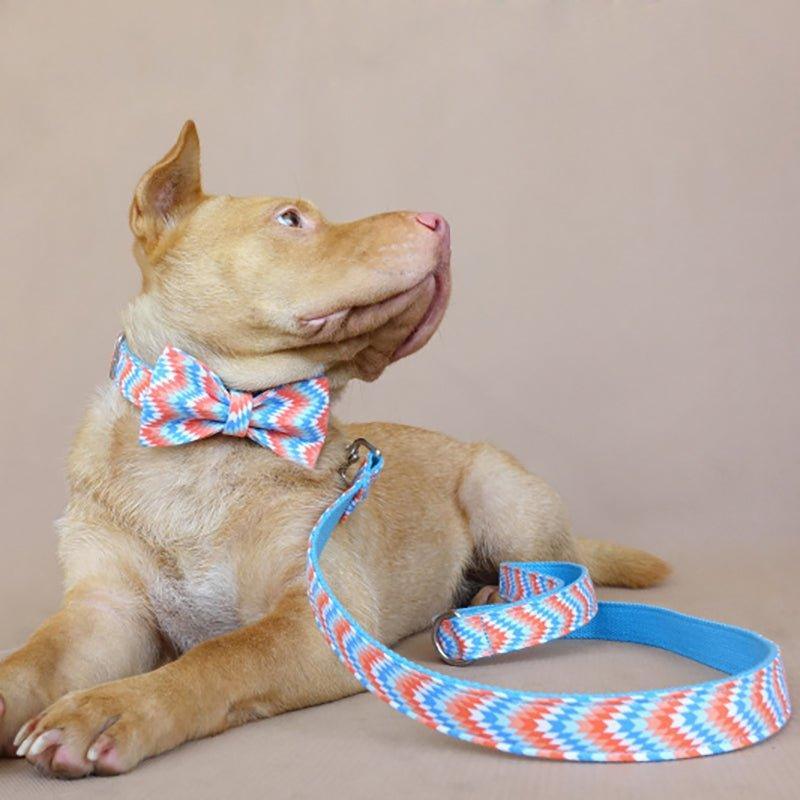 Wave Blue Personalized Dog Collar Set - iTalkPet