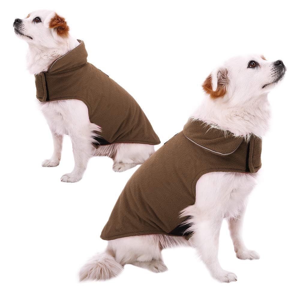 Windproof Winter Warm Fleece Dog Coat Jacket Reflective Soft Pet Dog Vest - iTalkPet
