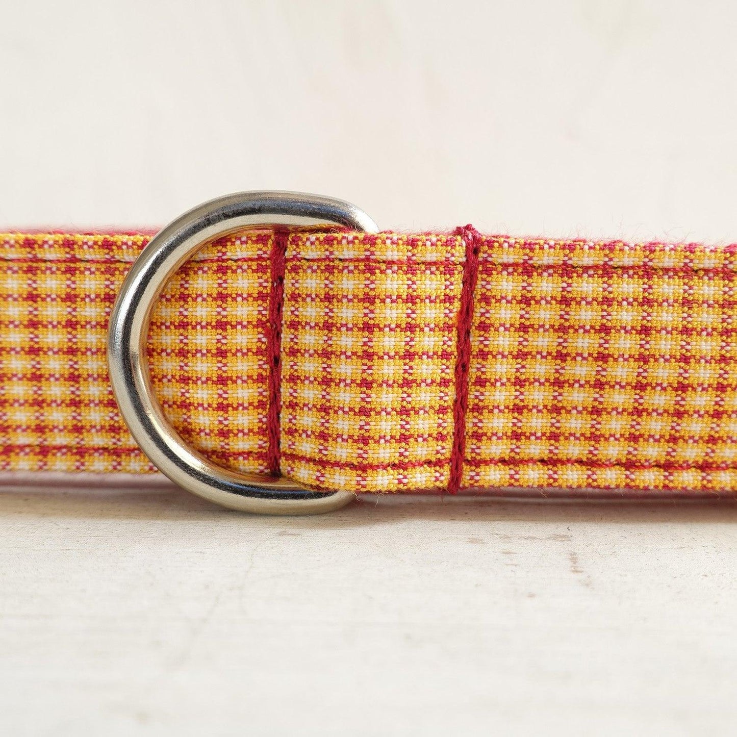 Yellow Plaid Red Personalized Dog Collar Set - iTalkPet